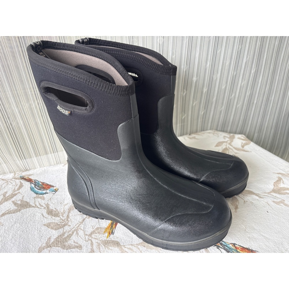 Bogs Ultra Mid Mens 11 Black Waterproof Insulated Rain Mud Boots 51407